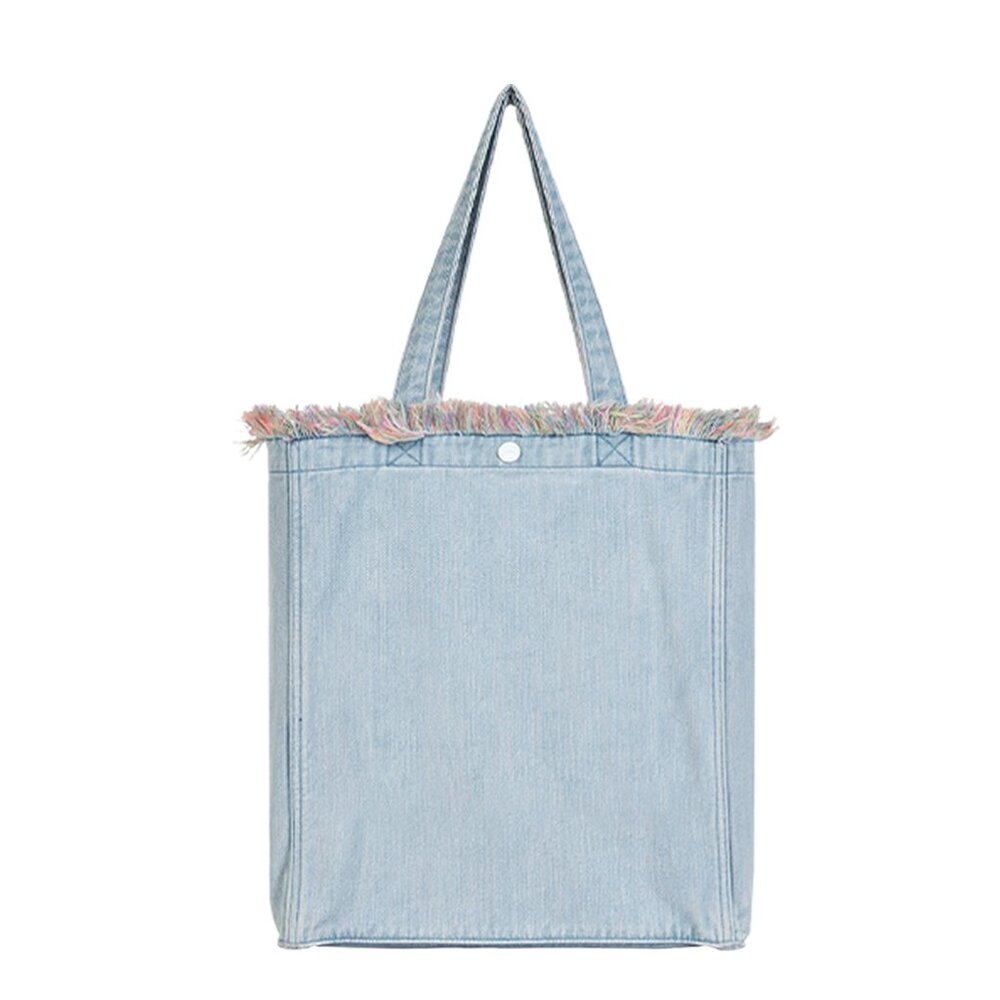 Brand New with Tag  - Forest-Inspired Red Fringe Denim Tote Bag for Women